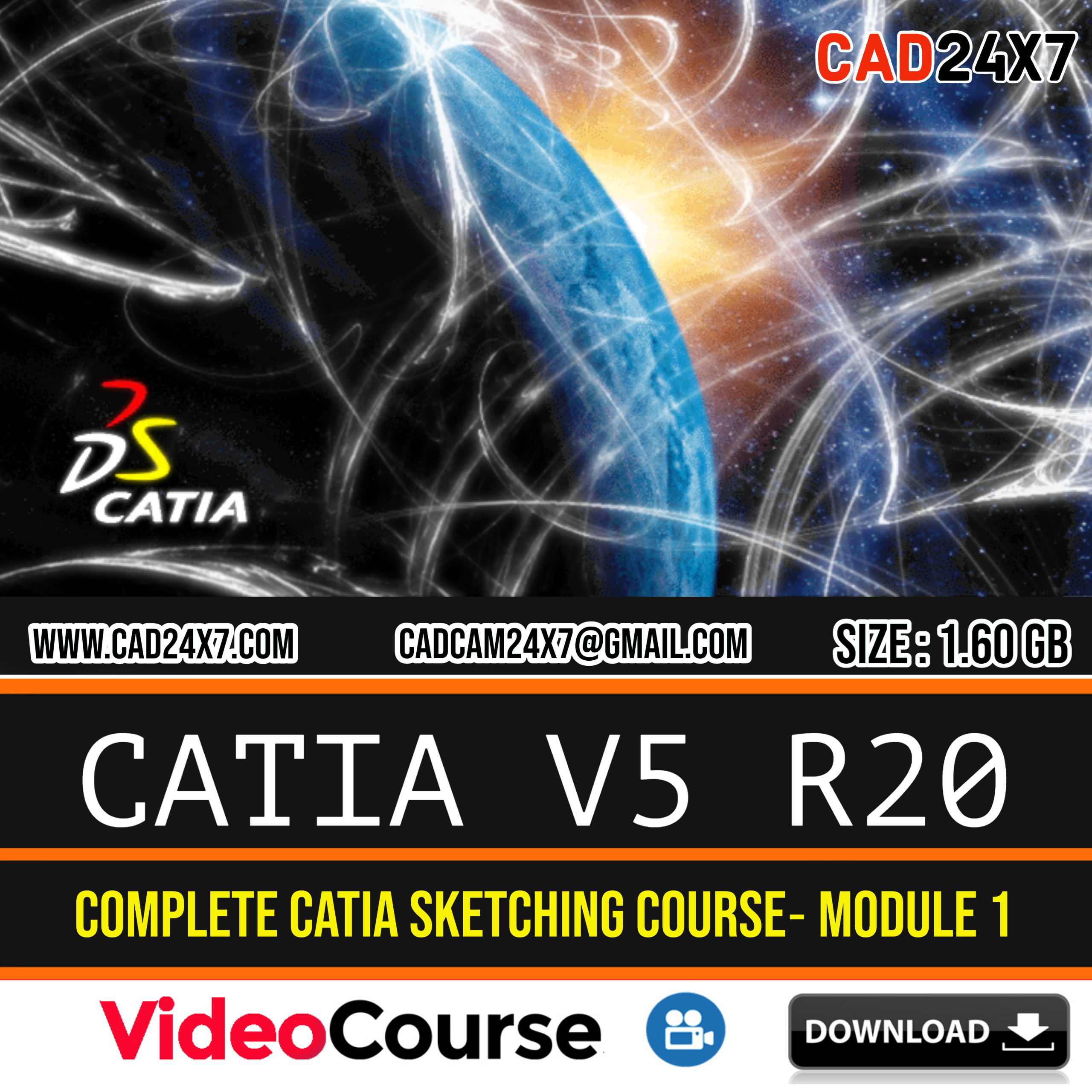 CATIA V5 R20Complete CATIA Sketching Course Module 1