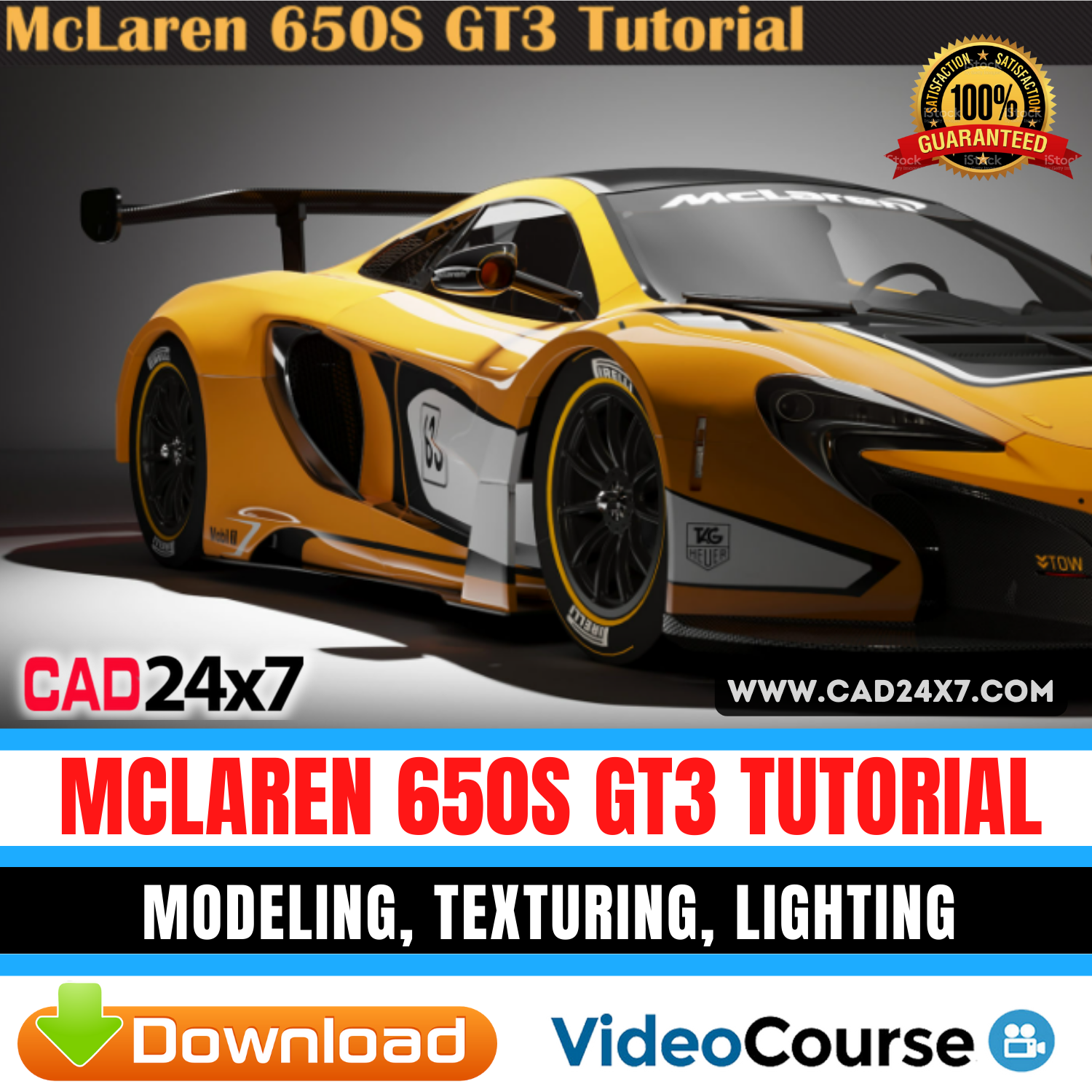 Mclaren 650s Gt3 Tutorial Modeling, Texturing, Lighting