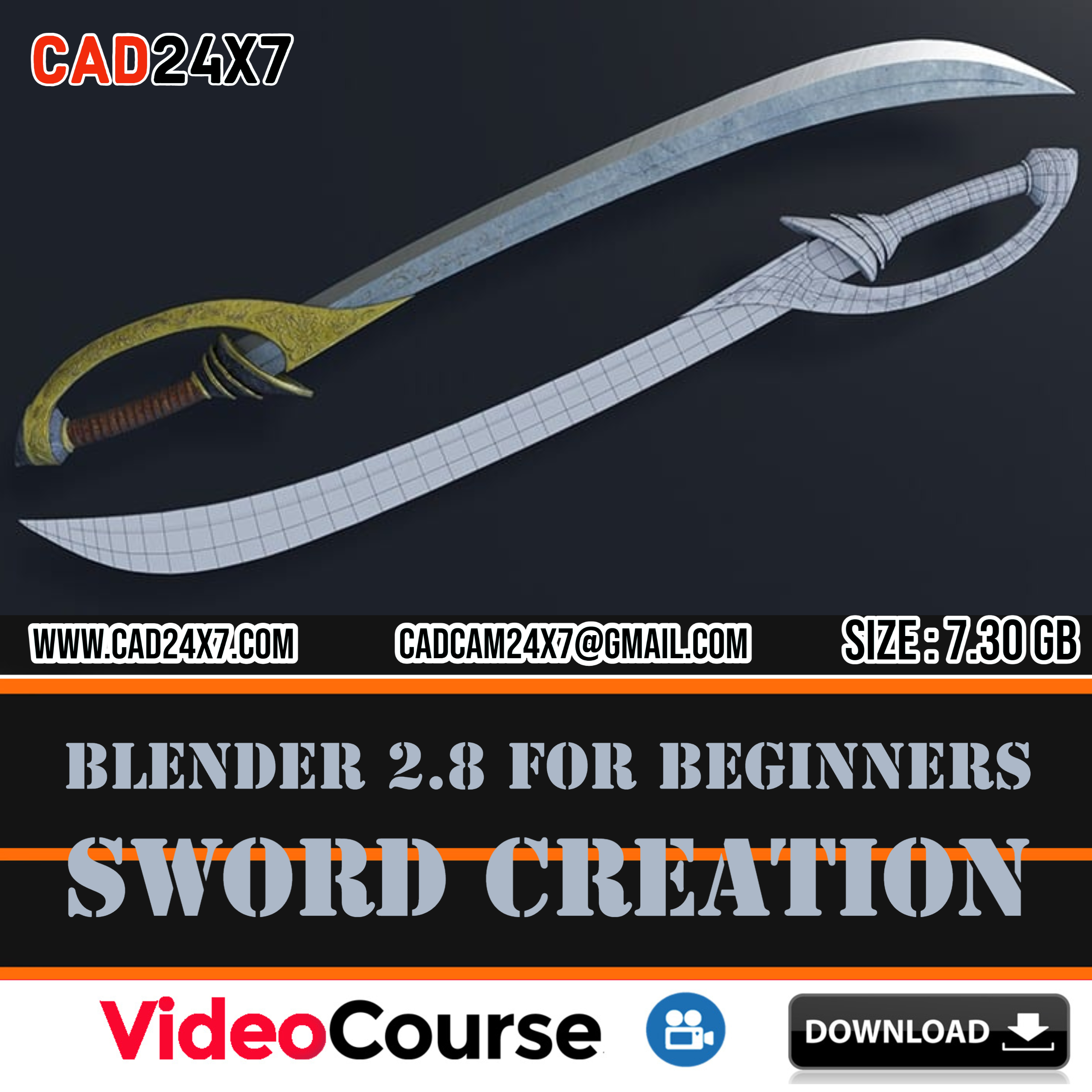 Blender-2.8-for-beginners-Sword-creation