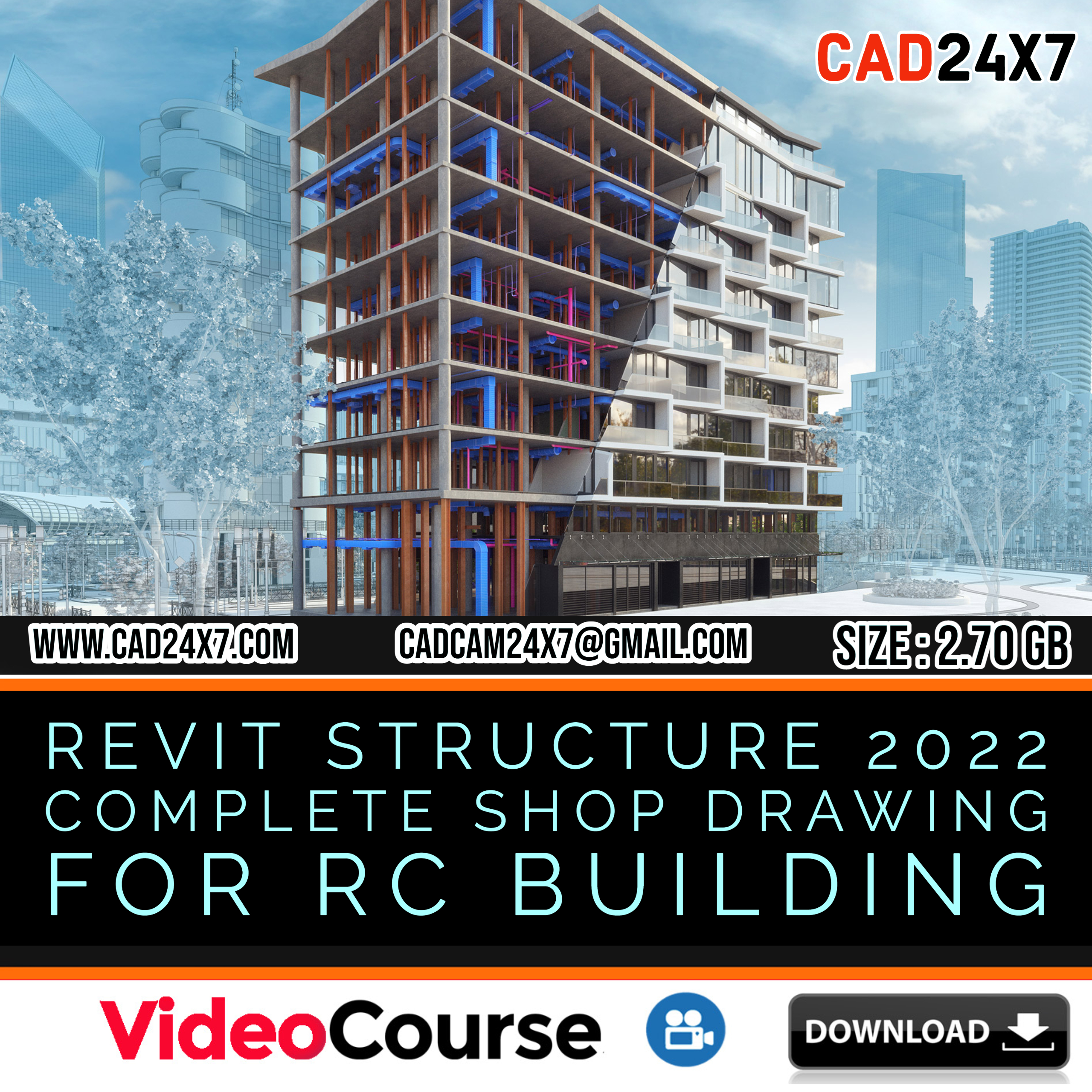 Revit Structure 2022 Complete Shop Drawing for RC Building